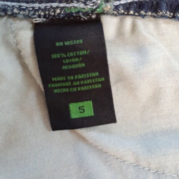 John Deere Denim Bib Overall Kids Size 5 Blue Adjustable Straps Straight Leg - Picture 6 of 6